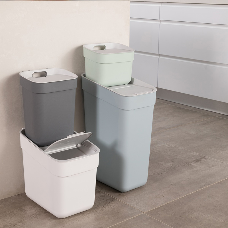 Poubelle de tri 5L gris anthracite anthracite en plastique recycle