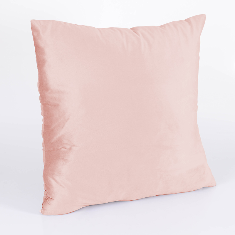 Taie d'oreiller velours 'Elena' rose poudré