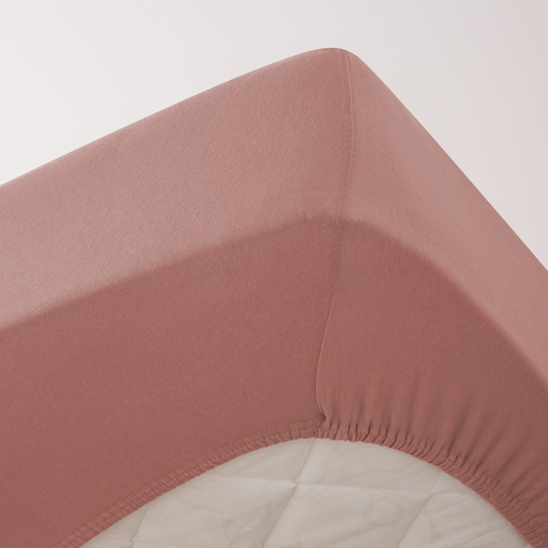 Drap housse jersey rose poterie