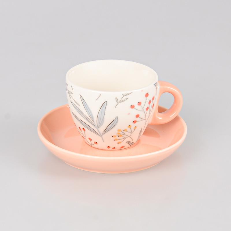 Tasse espresso + sous tasse 'Flora'