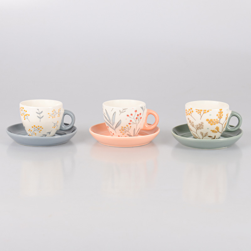 Tasse espresso + sous tasse 'Flora'