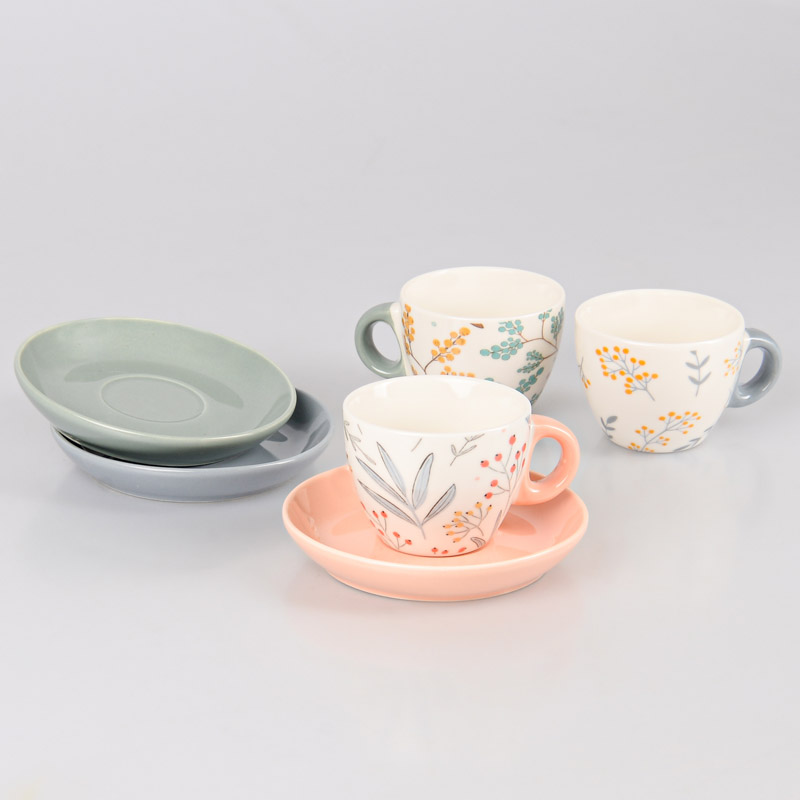 Tasse espresso + sous tasse 'Flora'