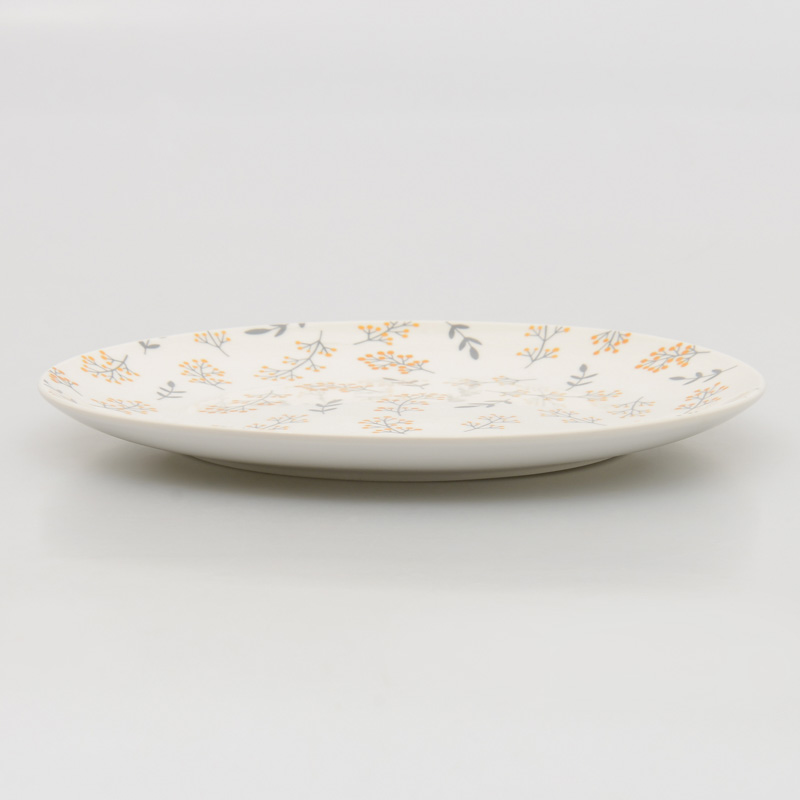 Assiette plate 'Flora' grise