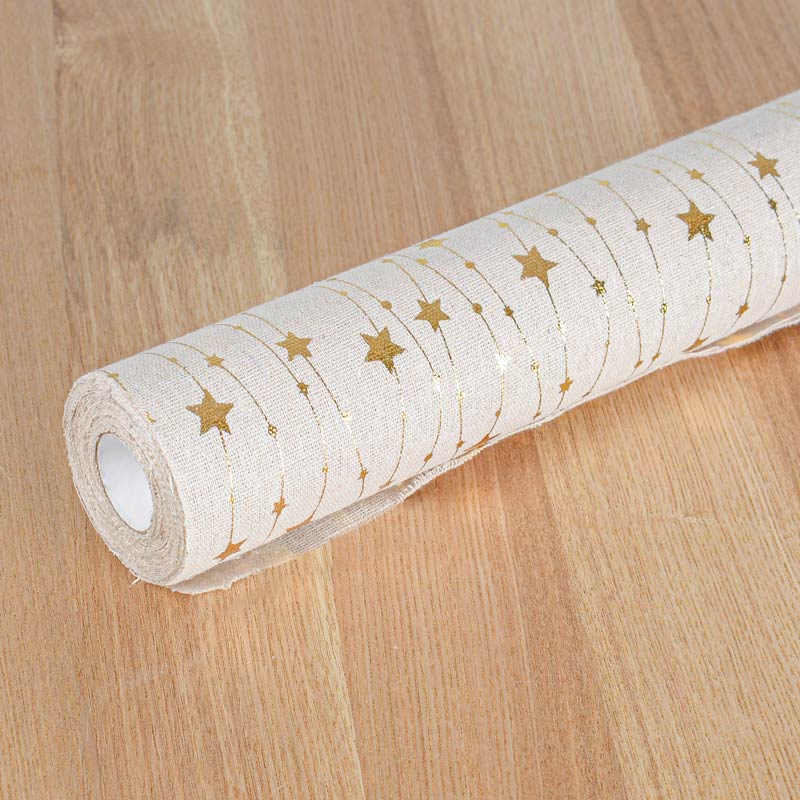 Chemin de table étoiles filantes doré