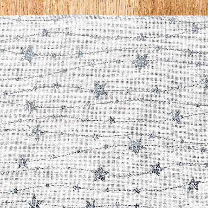 Chemin de table étoiles filantes argenté
