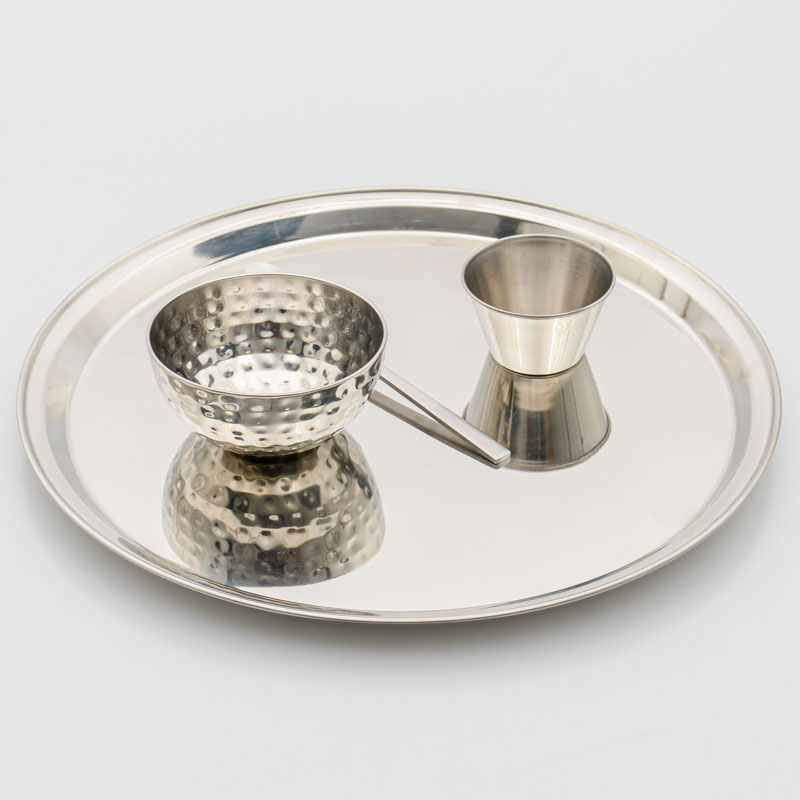 Plateau rond en inox