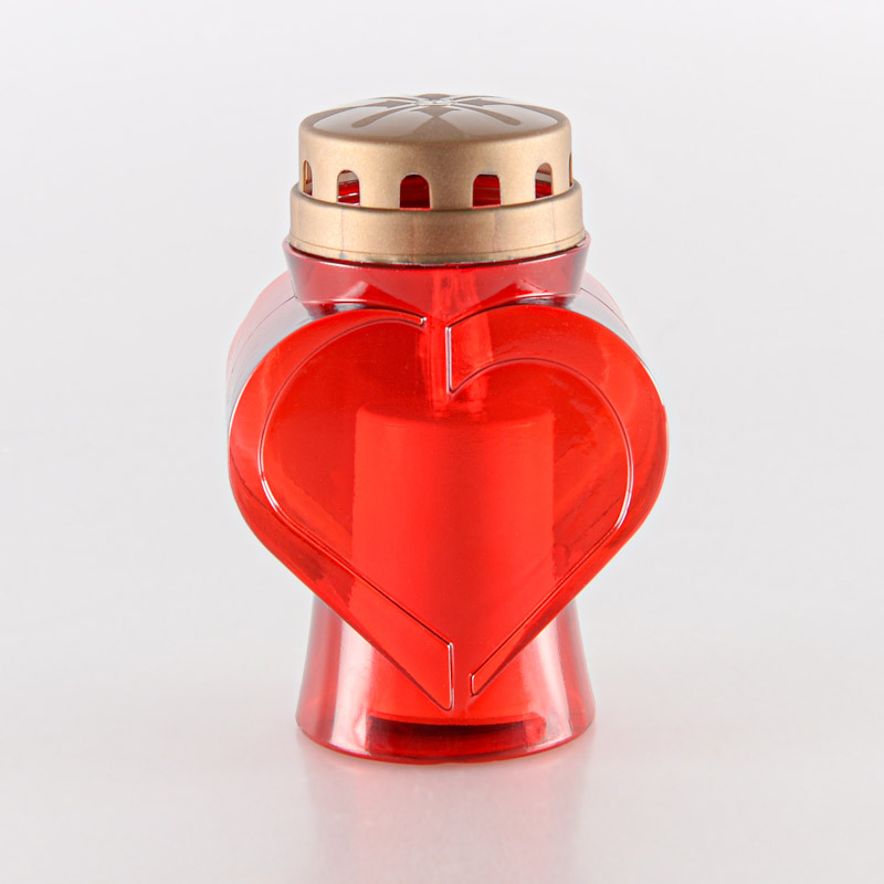 Bougie funéraire 'Coeur' à LED avec couvercle
