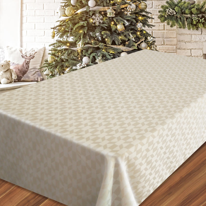 Nappe jacquard 'Maya' écru et doré