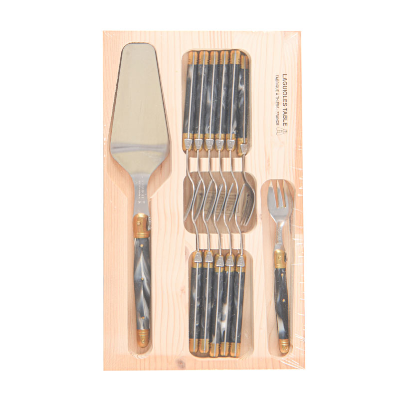 Coffret pelle à tarte et 12 fourchettes inox