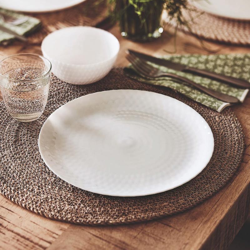 Assiette plate 'Pampille' blanche