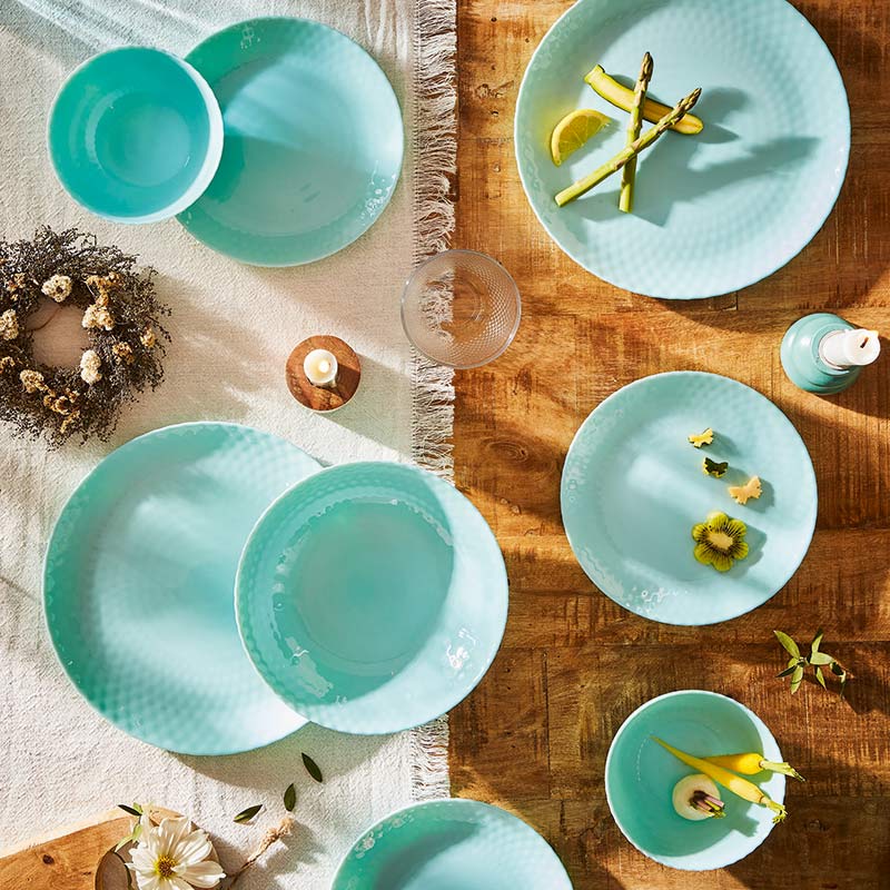 Assiette à dessert 'Pampille' turquoise