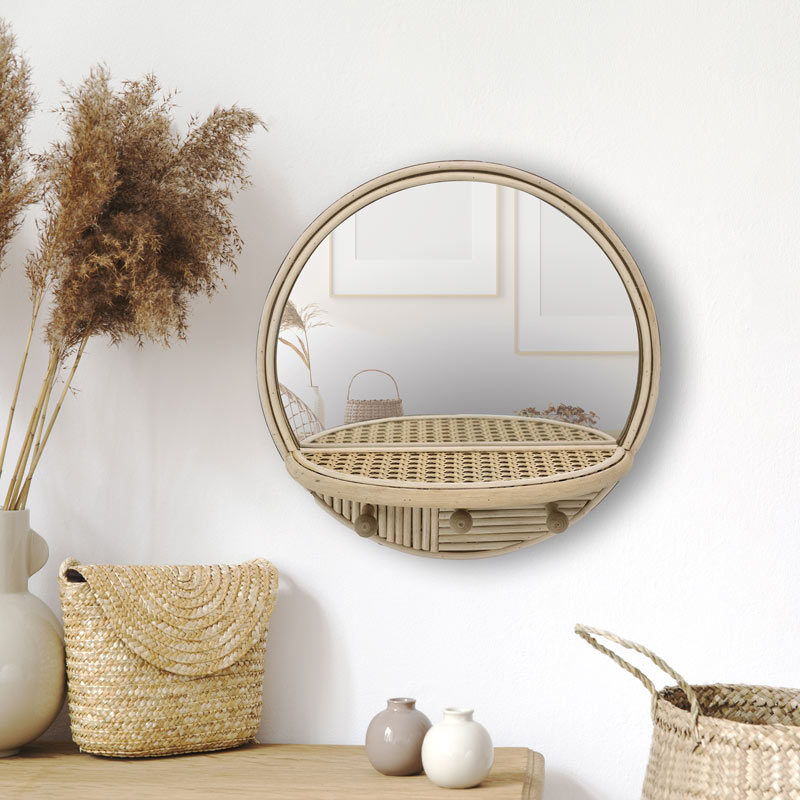 Etagère et miroir 'Malia' beige