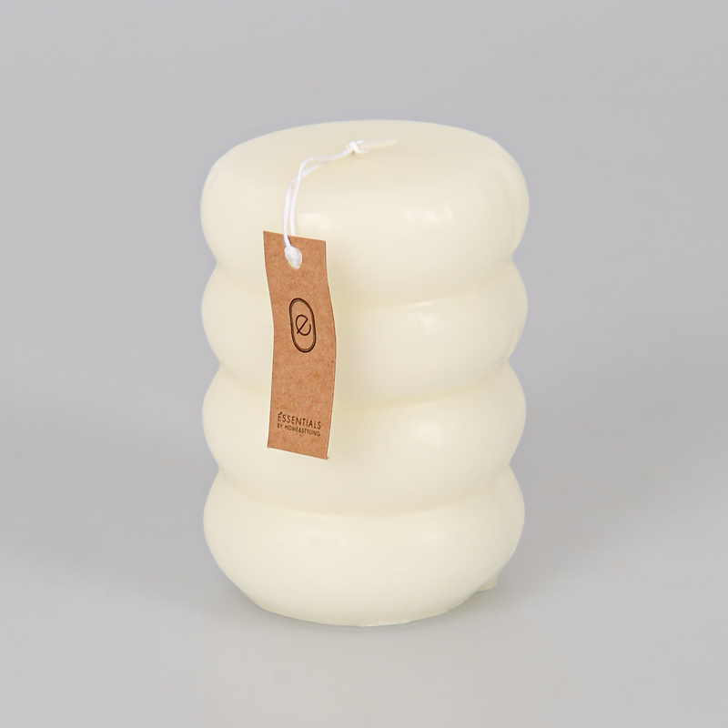 Bougie LED En Cire Blanc Cassé - 7,5xH10 Cm