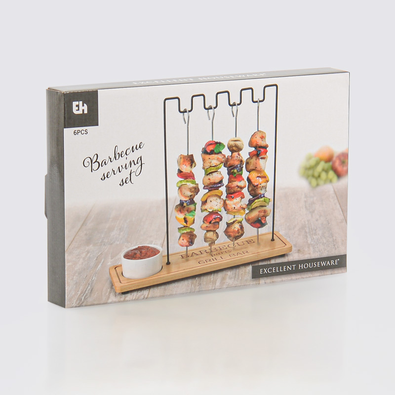 Support à brochettes avec plateau 
