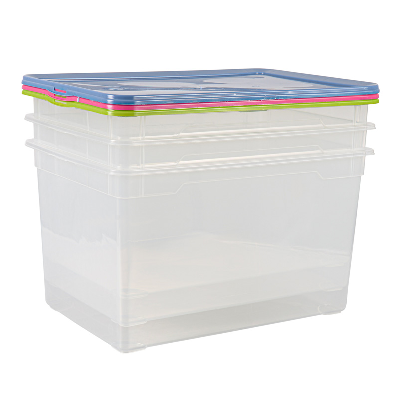 Lot de 3 maxi box de rangement 'Clear Box'