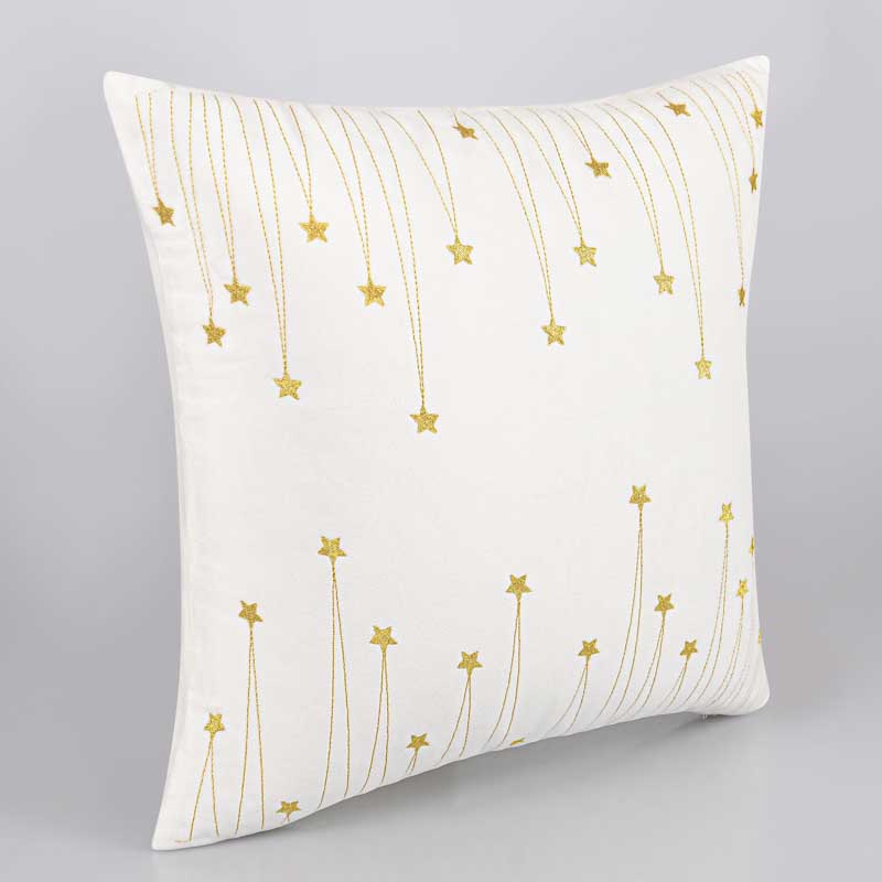 Coussin étoiles 'Stars' velours ecru 