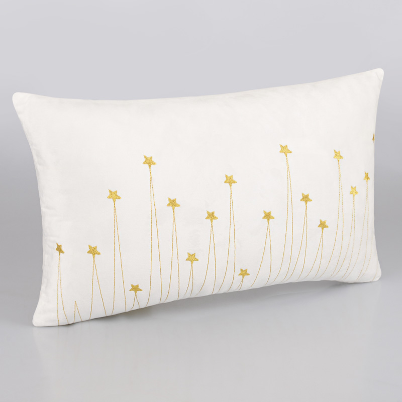 Coussin étoiles 'Stars' velours ecru 