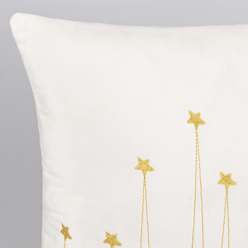 Coussin étoiles 'Stars' velours ecru 