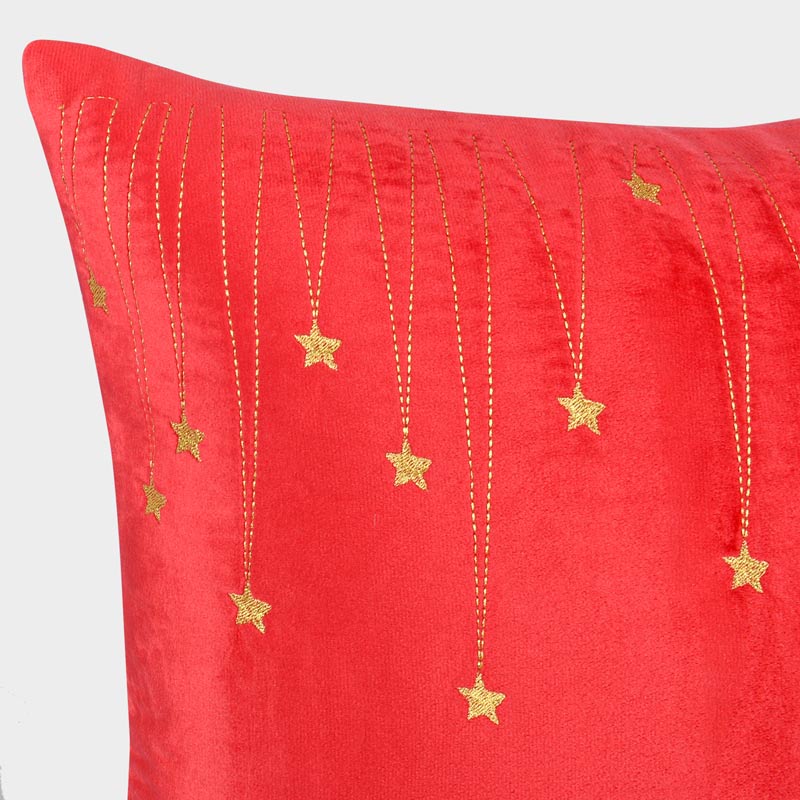 Coussin étoiles 'Stars' velours rouge