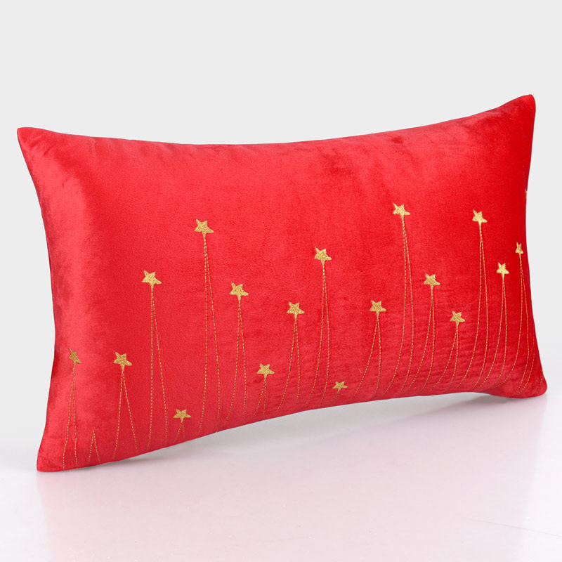 Coussin étoiles 'Stars' velours rouge