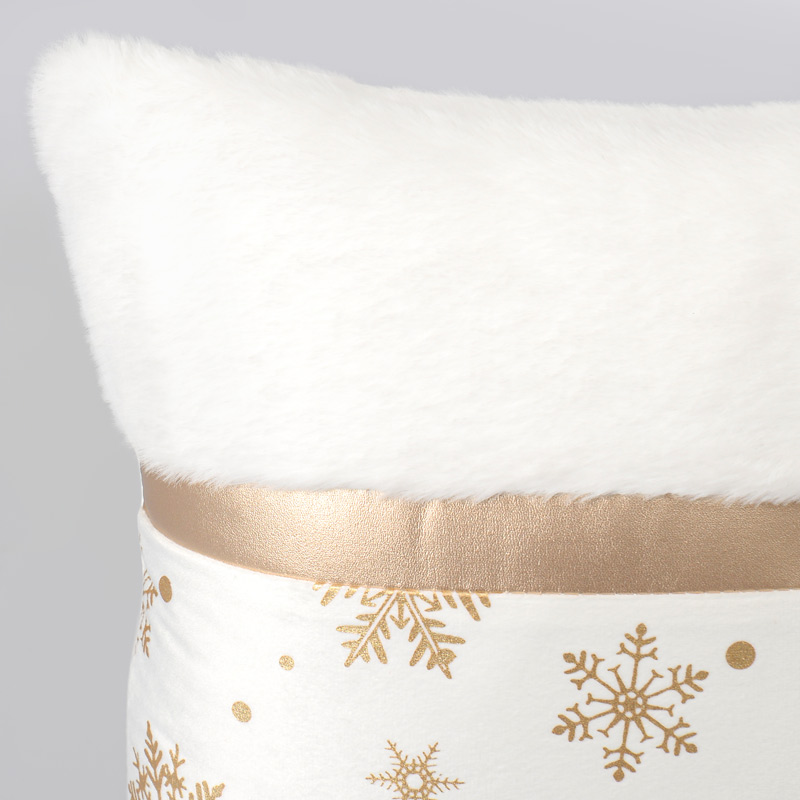Coussin de Noël imprimé 'Flocon' Or