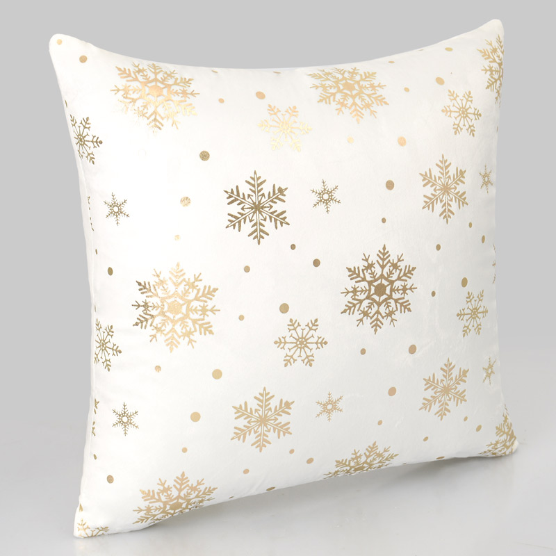 Coussin de Noël velours 'Flocon' Or