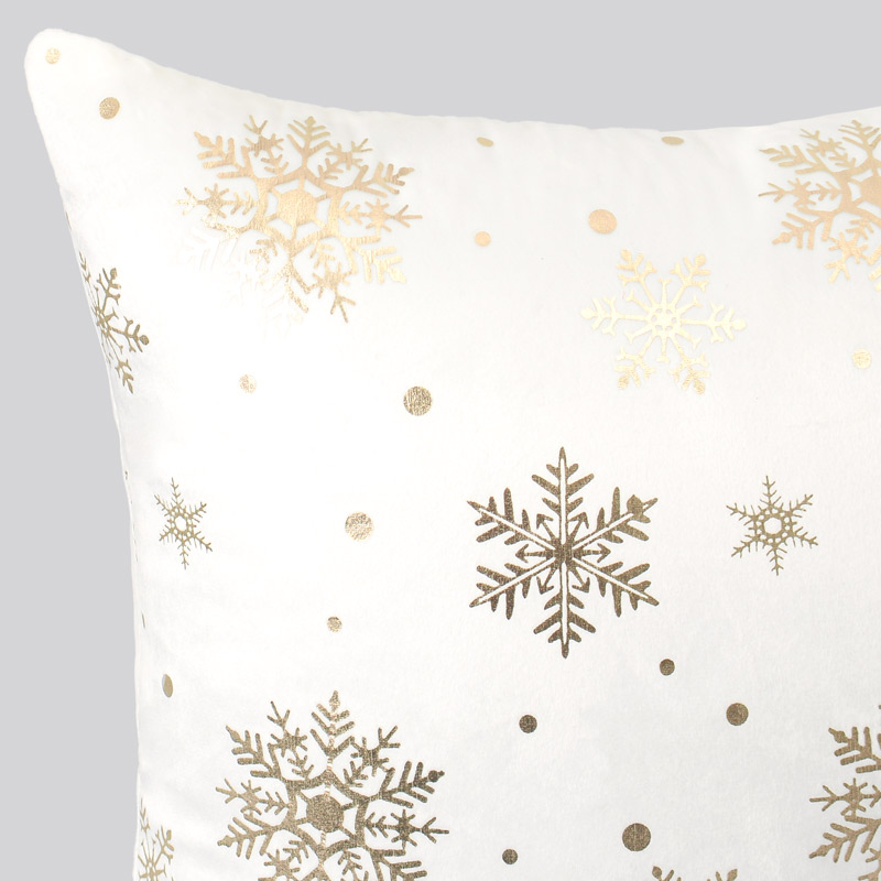 Coussin de Noël velours 'Flocon' Or