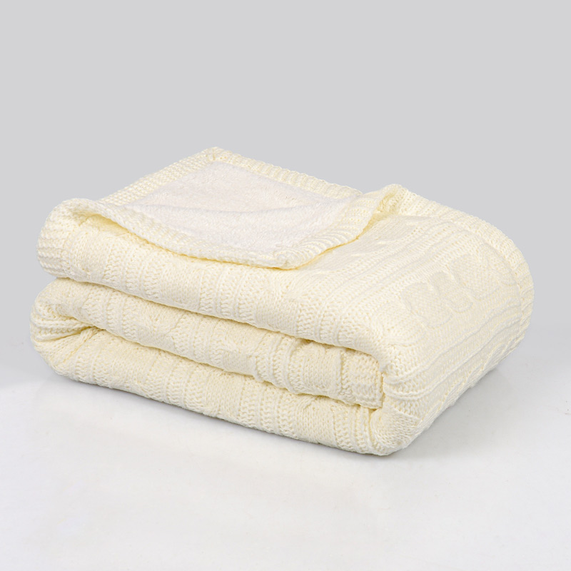 Plaid 'Cosy' doublé écru