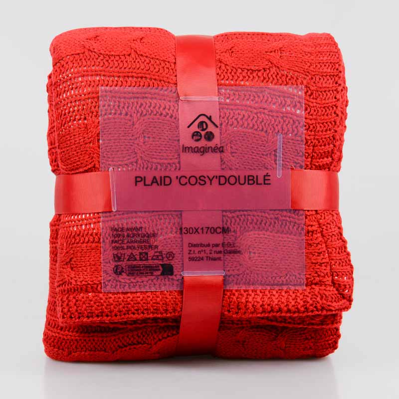 Plaid 'Cosy' doublé rouge