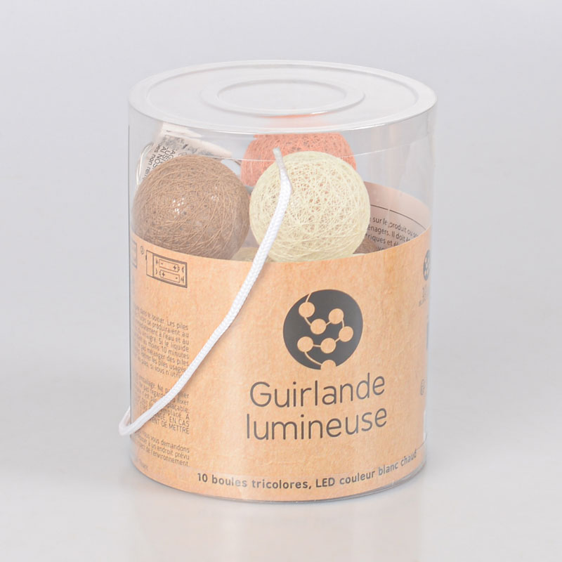 Guirlande10 boules lumineuses tricolore