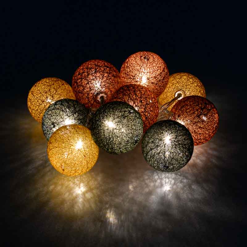 Guirlande10 boules lumineuses tricolore