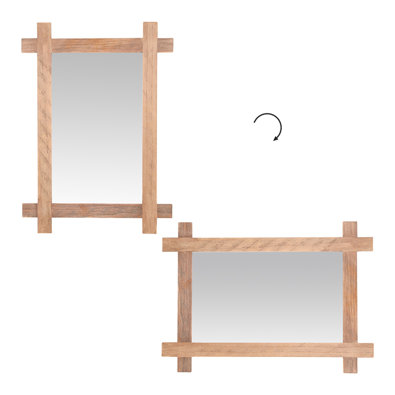 Miroir en bois rectangulaire 