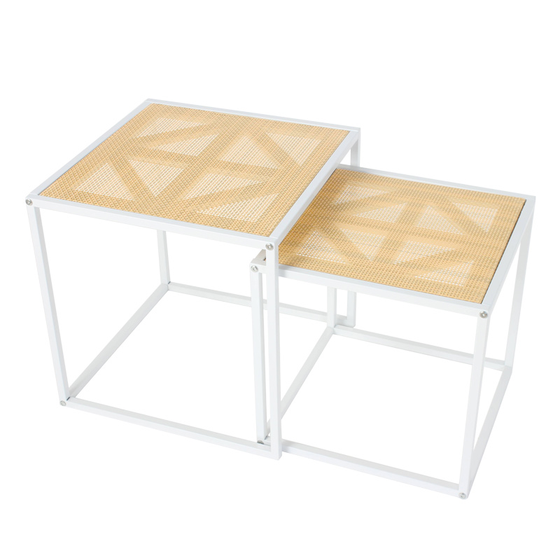 Lot de 2 bouts de canapé blanc 'Rosalia'