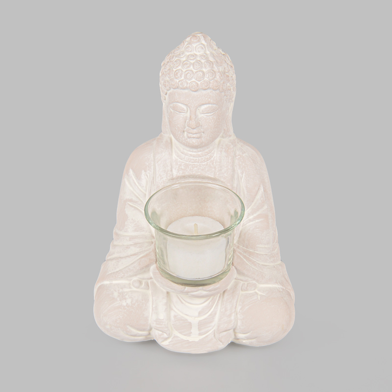Photophore Bouddha 'Campagne' gris