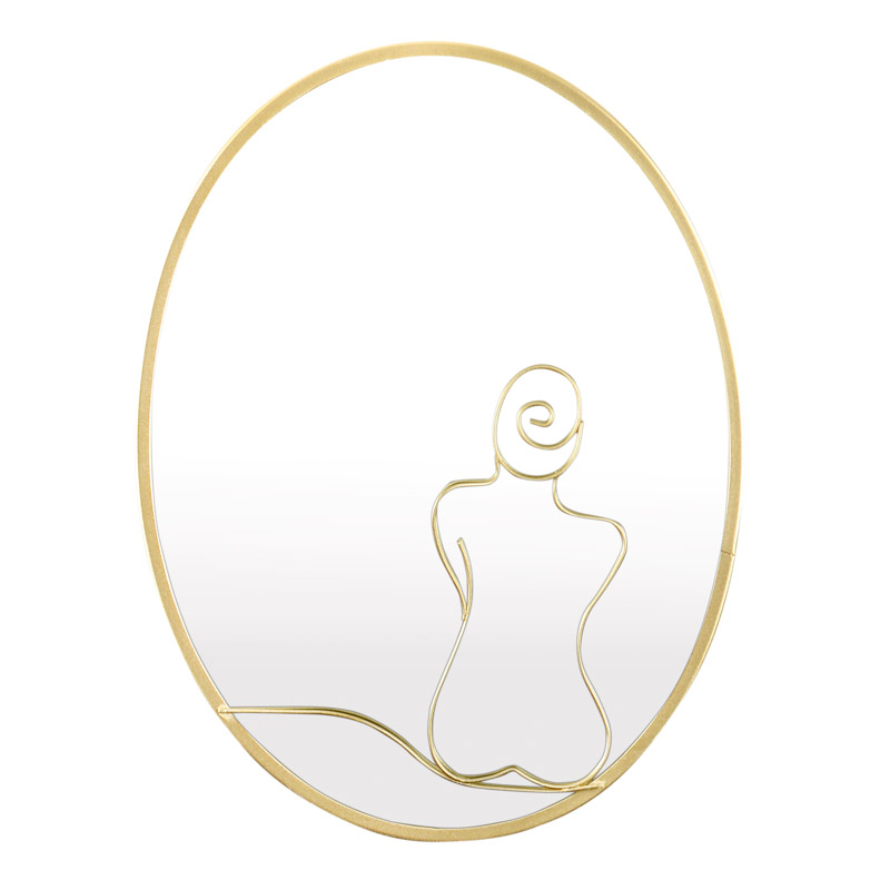 Miroir 'Lady' en métal doré