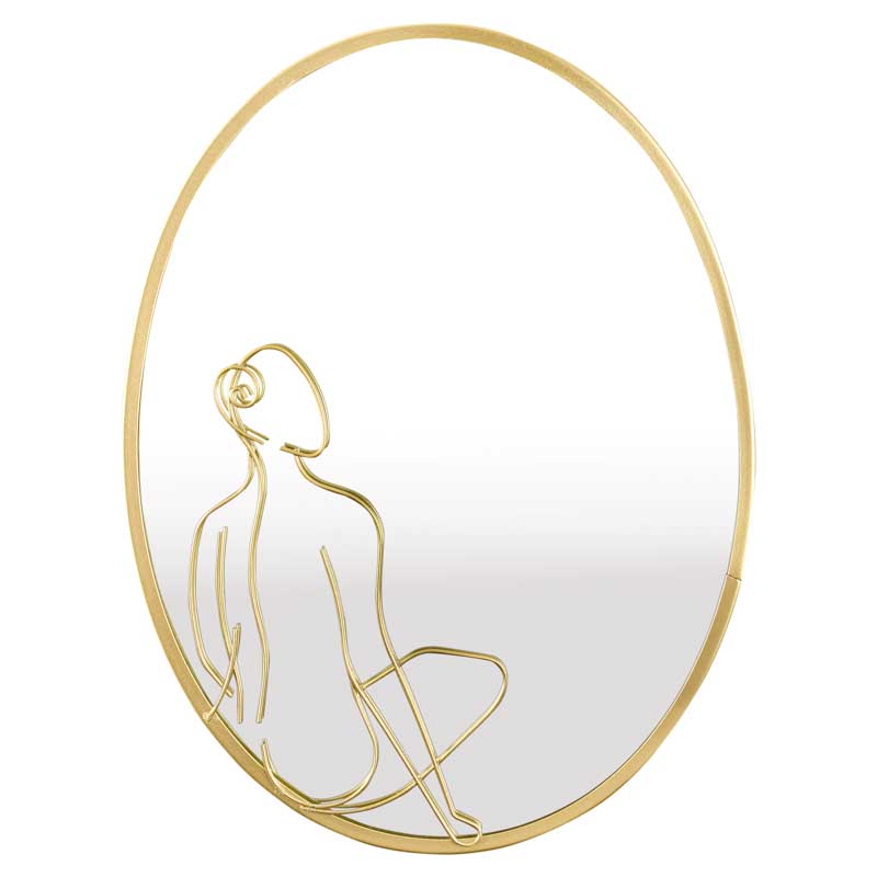 Miroir 'Lady' en métal doré