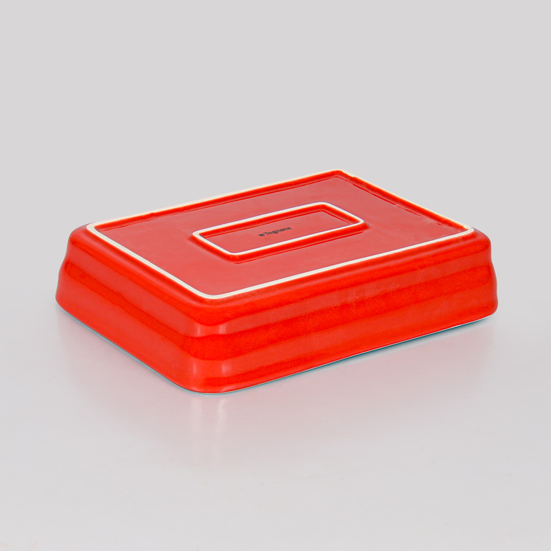 Plat rectangulaire 'Tognana' rouge