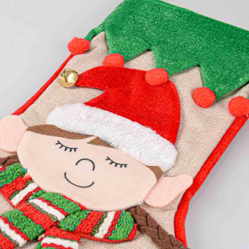 Chaussette de Noël 'Holly Jolly' lutin fille