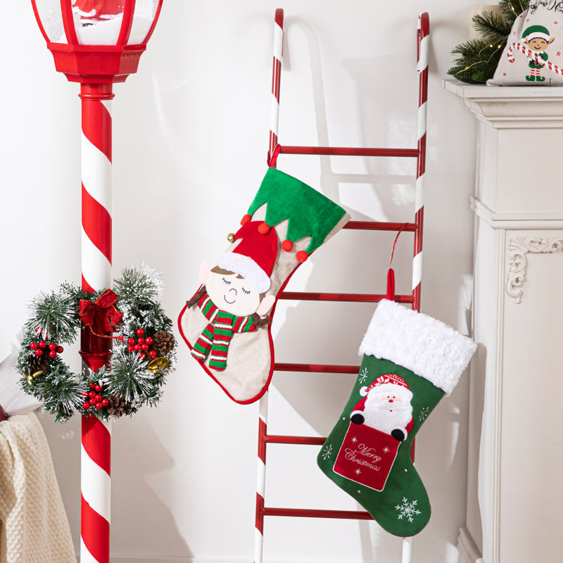 Chaussette de Noël 'Holly Jolly' lutin fille