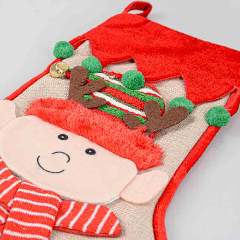 Chaussette de Noël 'Holly Jolly' lutin garçon
