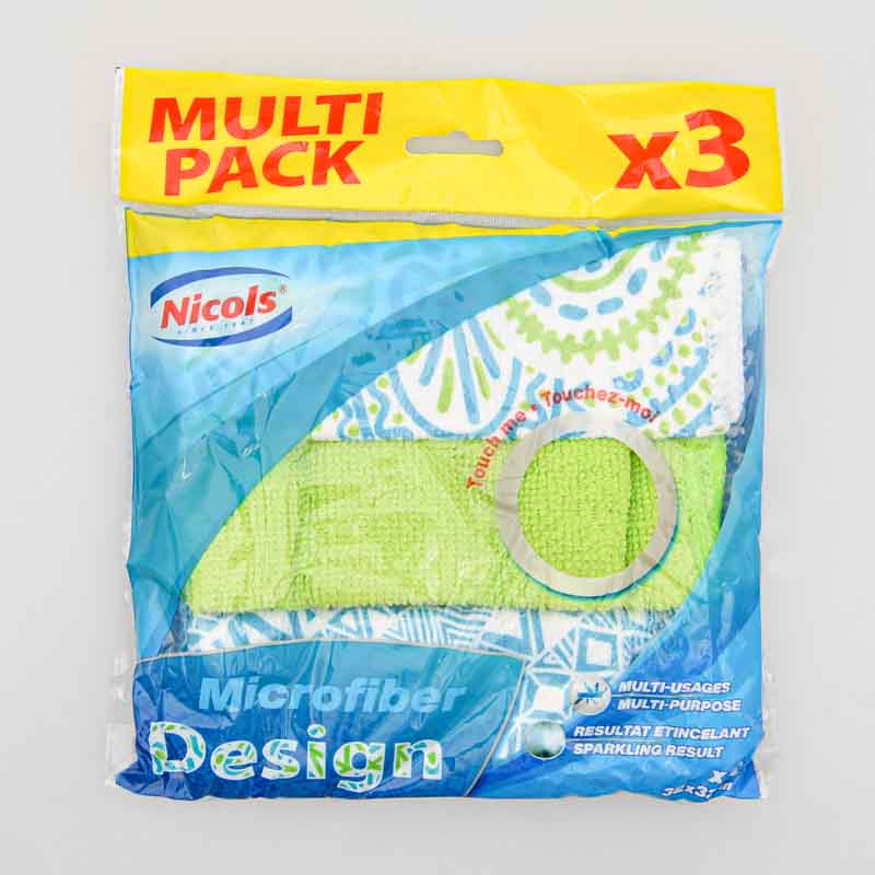 3 chiffons microfibre multiusages
