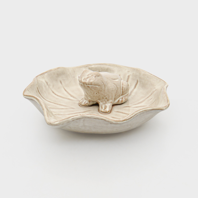 Mangeoire à oiseaux céramique émaillée beige