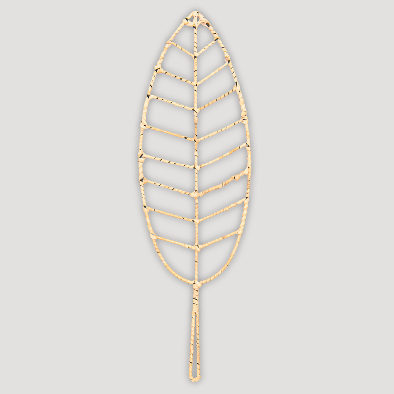 Feuille de palme décorative en métal beige