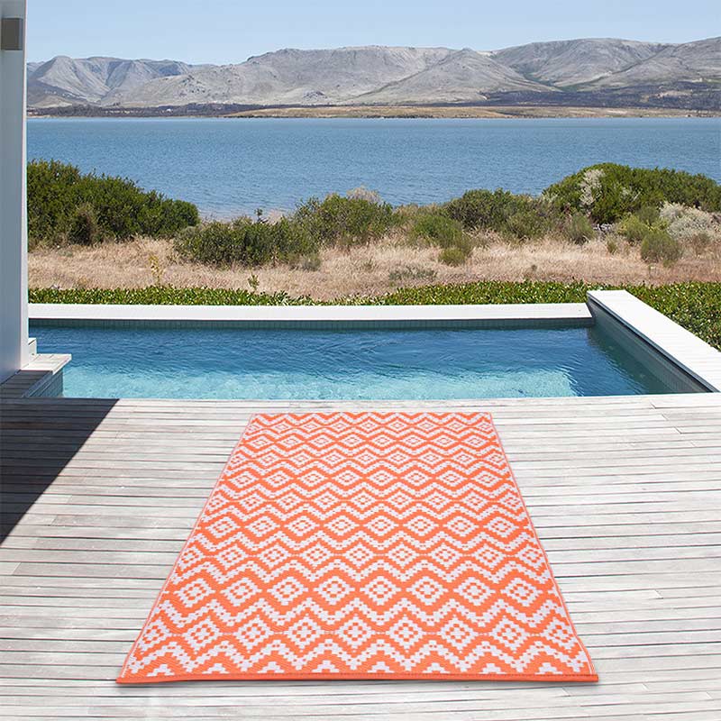 Tapis rectangulaire 'Terra' terracotta
