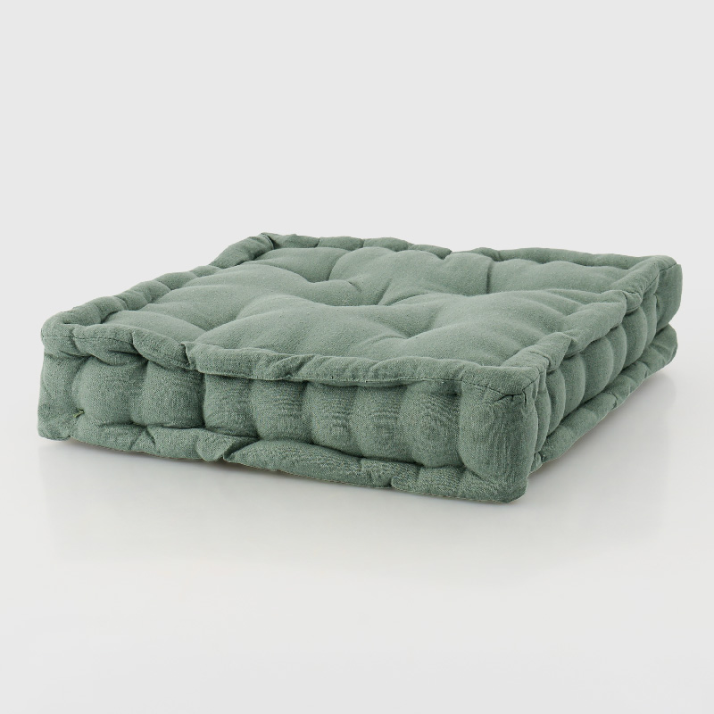 Coussin de sol 'Holy' en coton vert