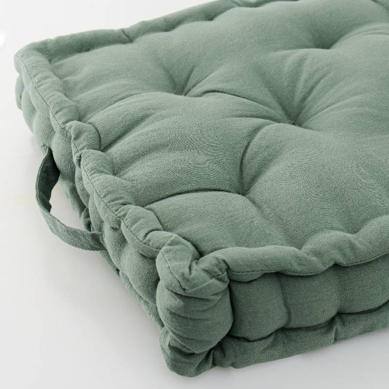 Coussin de sol 'Holy' en coton vert