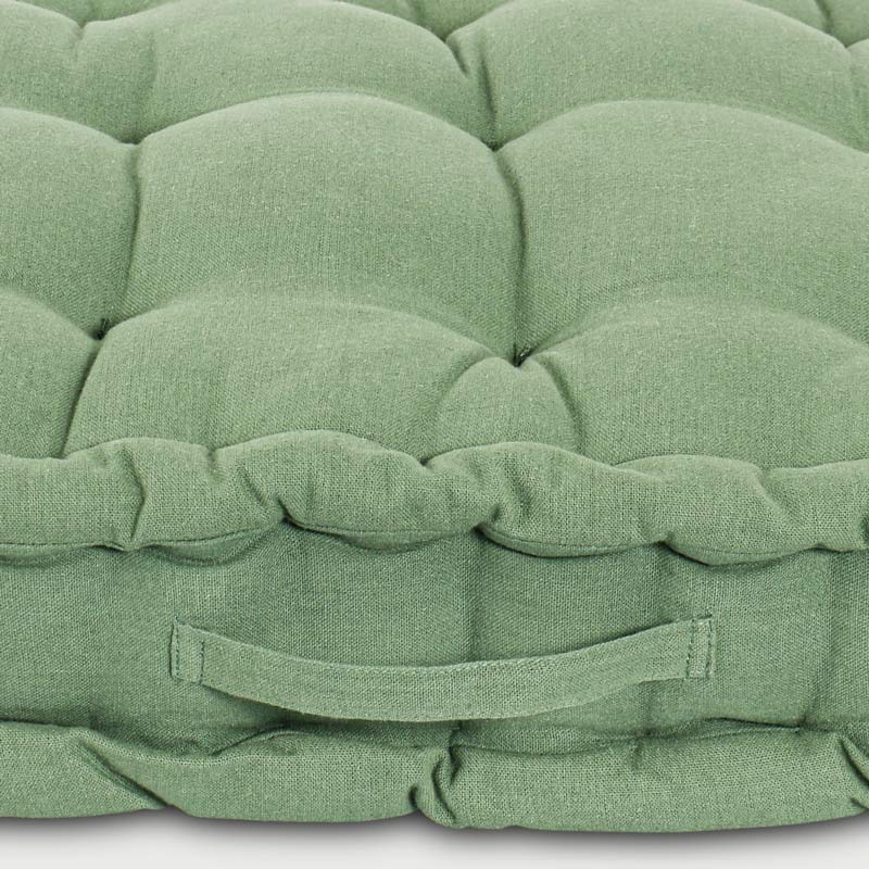 Coussin matelas de sol 'Holy' en coton vert