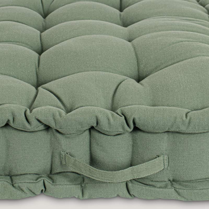 Coussin matelas de sol 'Holy' en coton vert