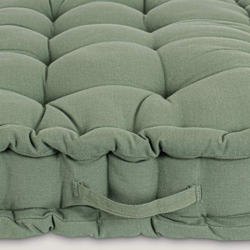 Coussin matelas de sol 'Holy' en coton vert