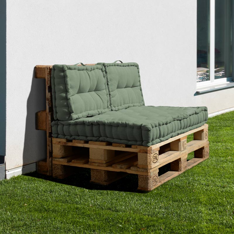 Coussin matelas de sol 'Holy' en coton vert